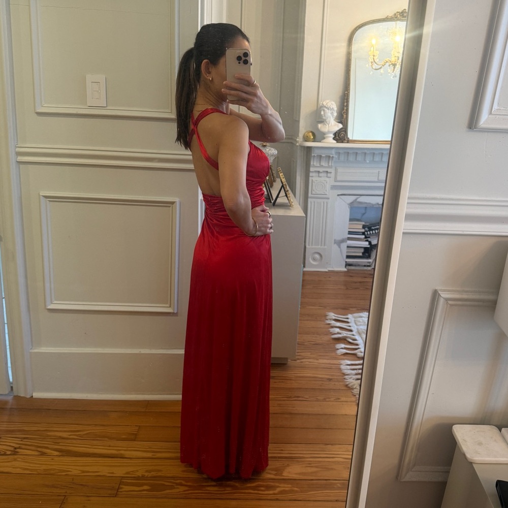 Elegant Red Halter Dress